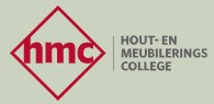 HMC logo in a red diamond with the words Hout- en Meubelings College