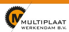 Multiplaat Werkendam B.V. logo featuring an orange gear emblem with a diagonal divider